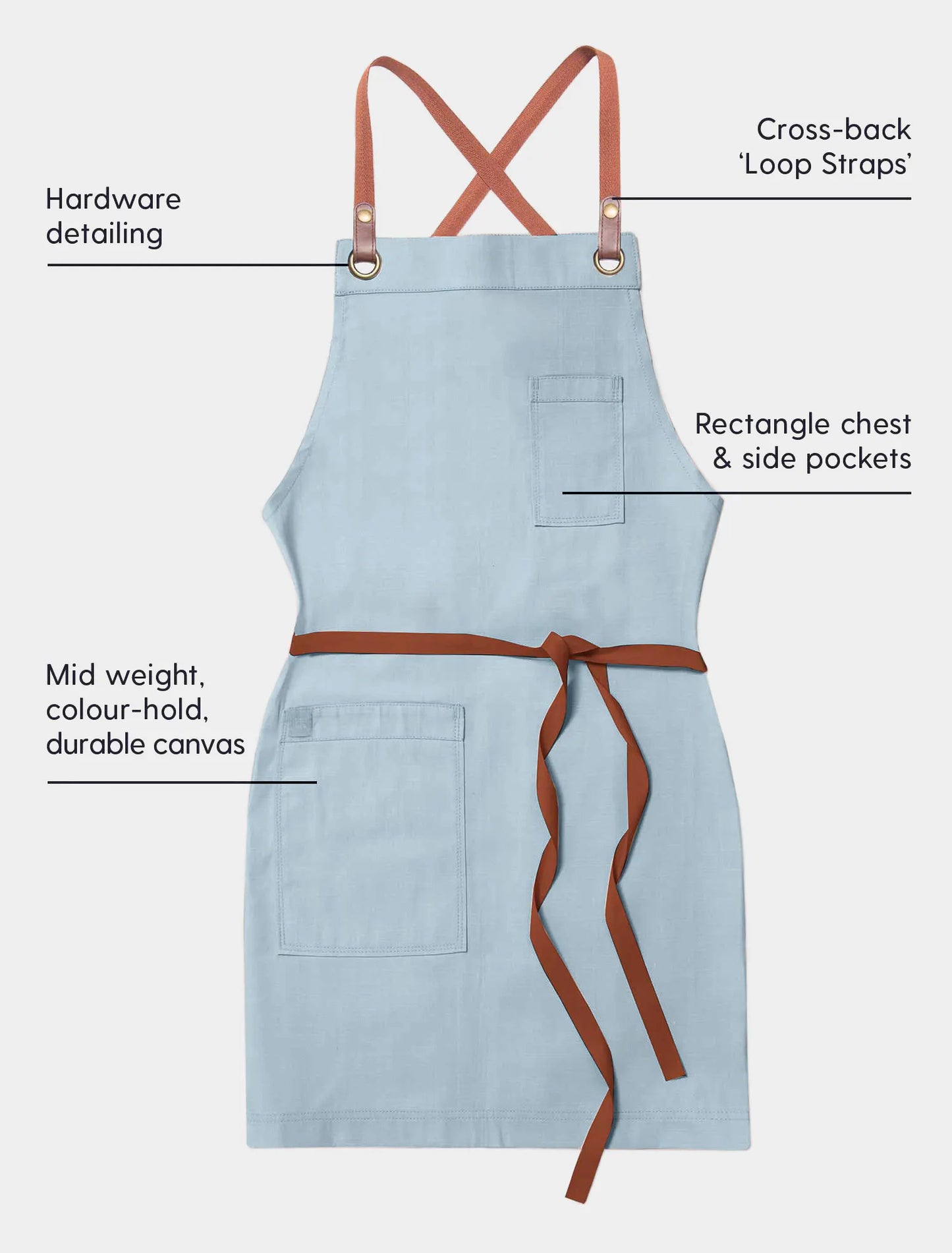 TOM BIB APRON WITH EMBROIDERY