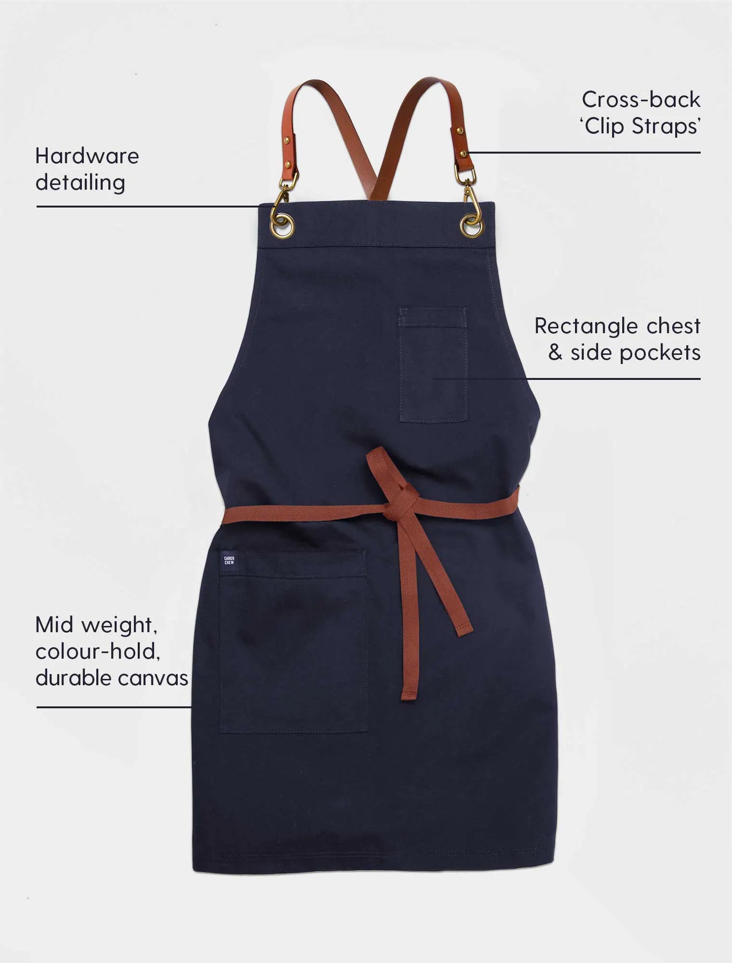 TOM BIB APRON WITH EMBROIDERY