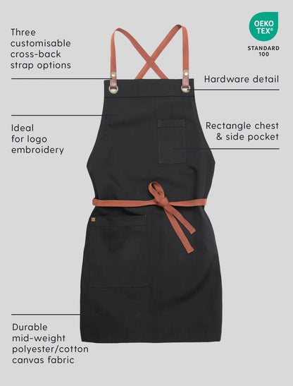 TOM BIB APRON WITH EMBROIDERY