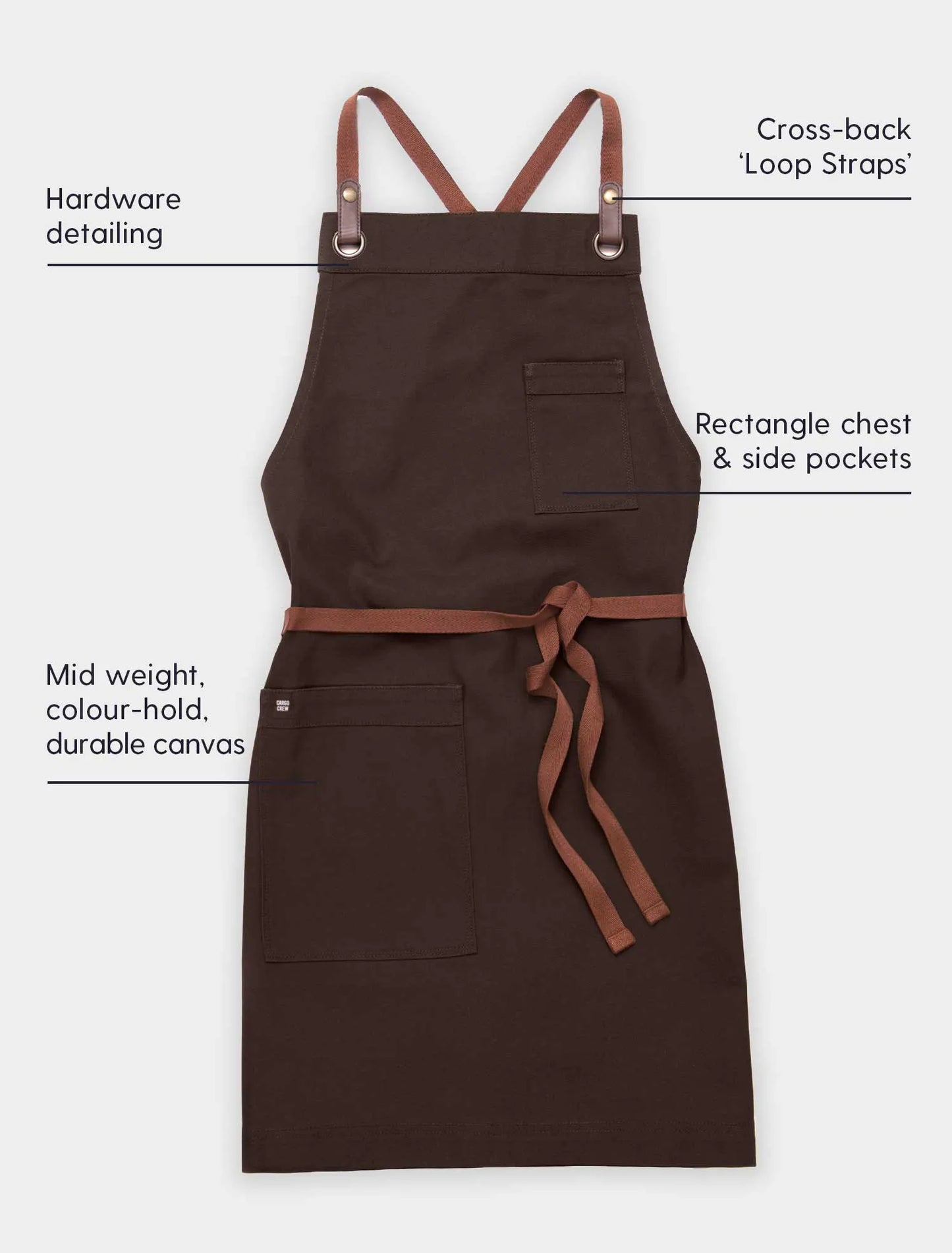 TOM BIB APRON WITH EMBROIDERY