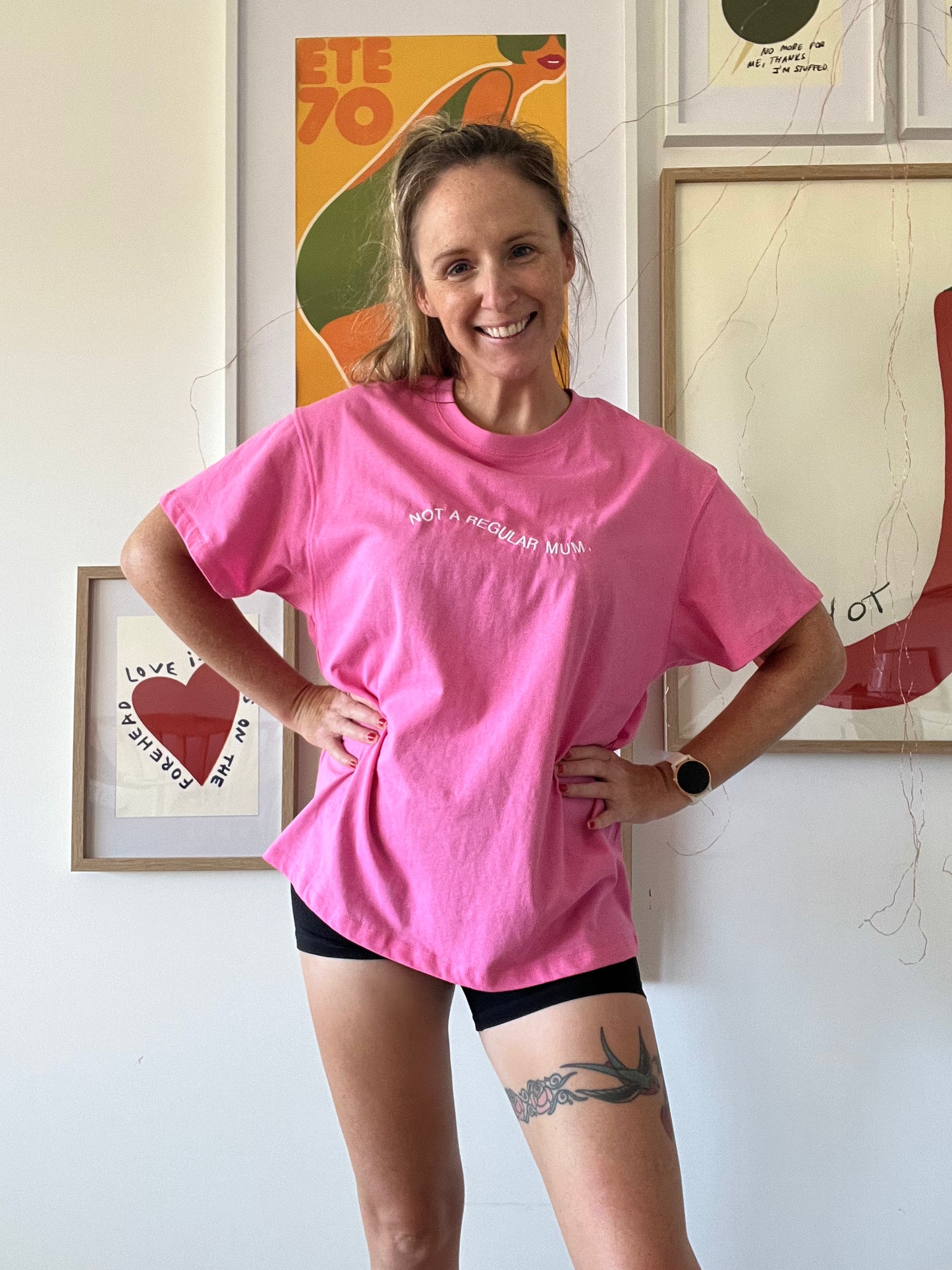 NOT A REGULAR MUM Oversized Hemp Slouch Tee