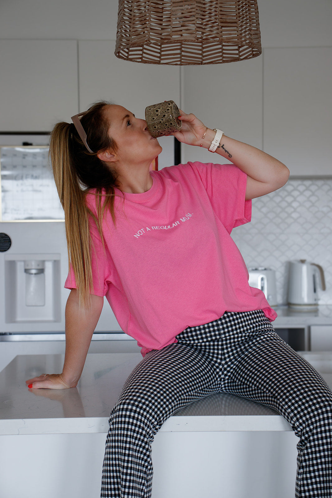 NOT A REGULAR MUM Oversized Hemp Slouch Tee