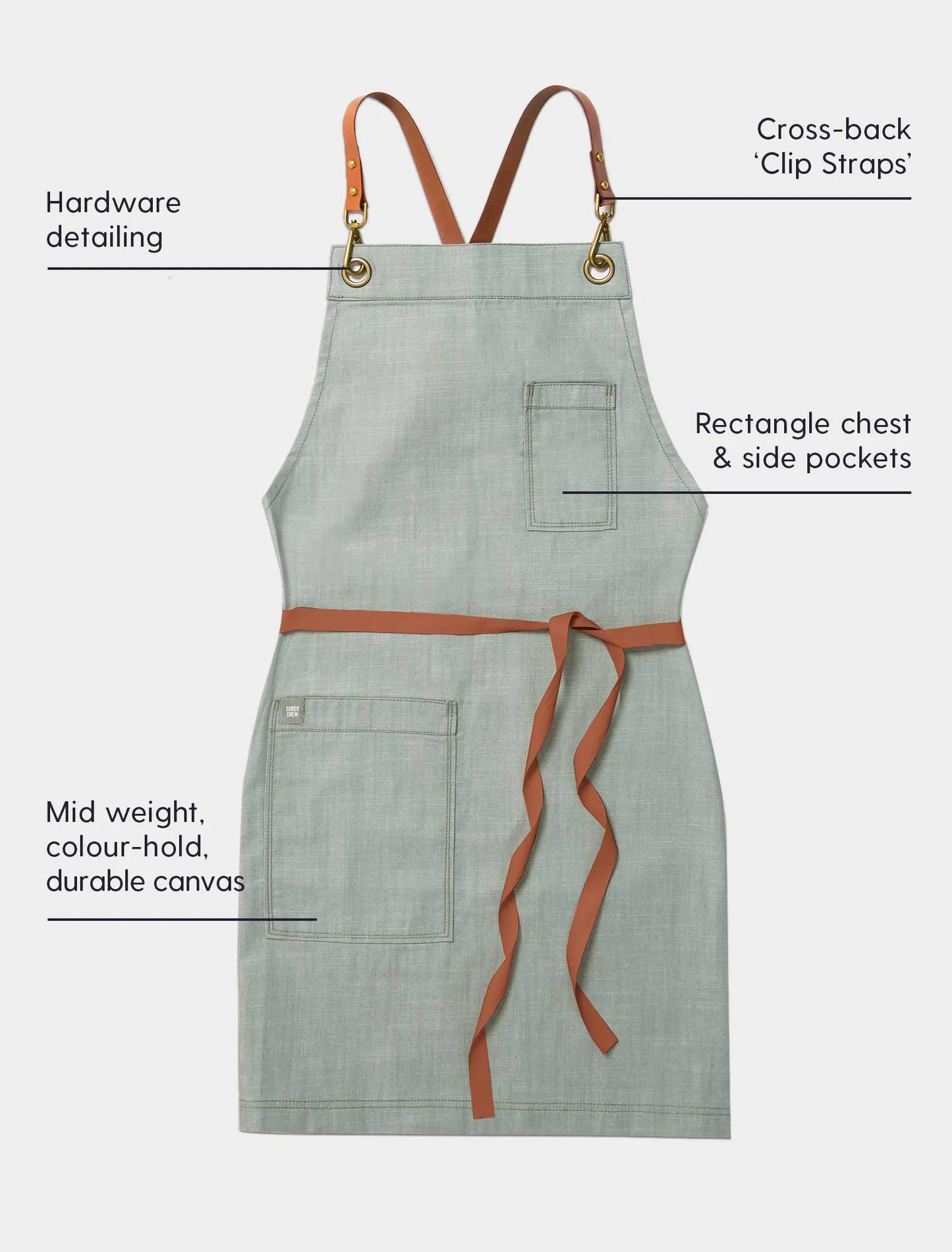 TOM BIB APRON WITH EMBROIDERY