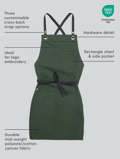 TOM BIB APRON WITH EMBROIDERY
