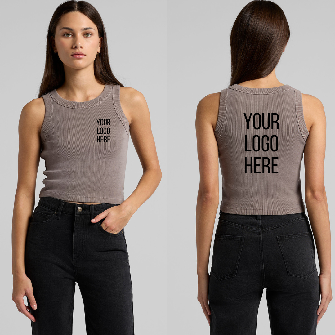 WOMENS FADED CROP RIB TANK