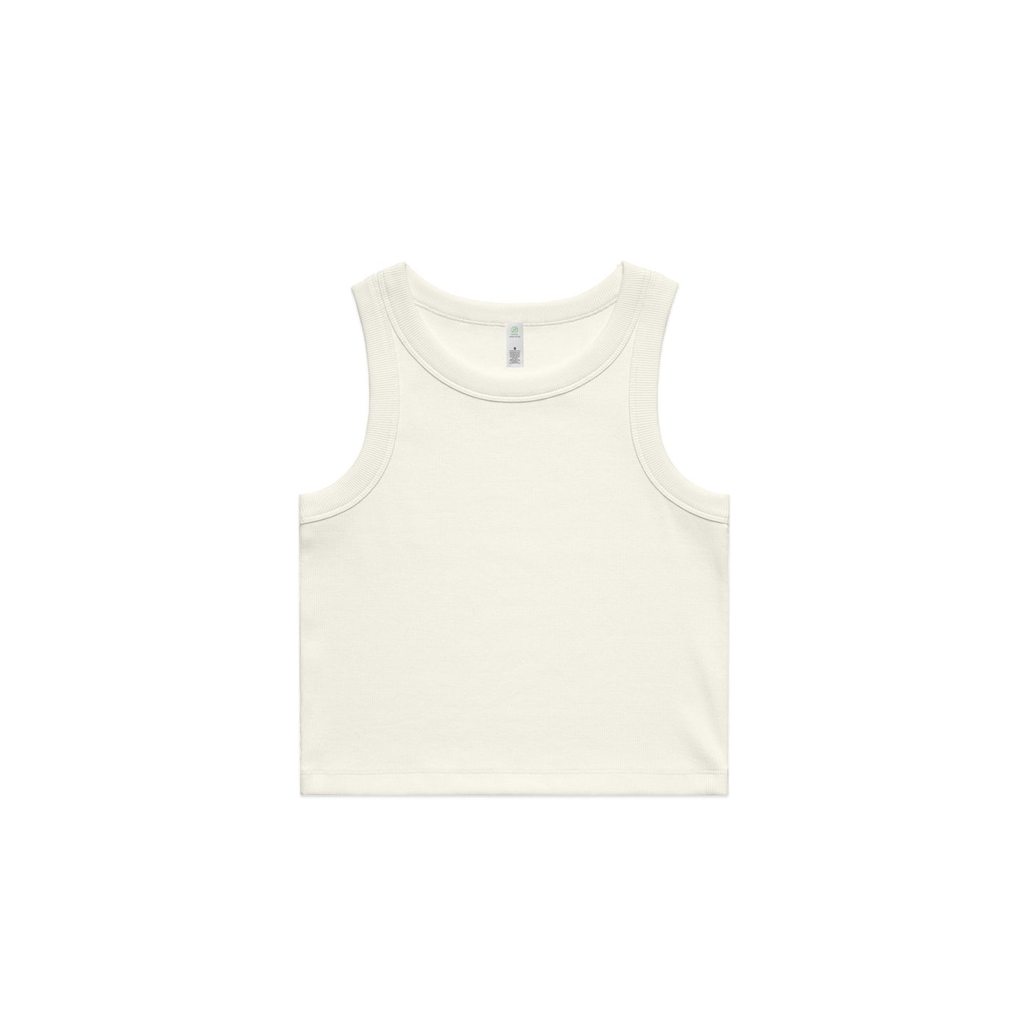 Cropped Ribbed Tank,Ecru, Small ( Next Day Dispatch)