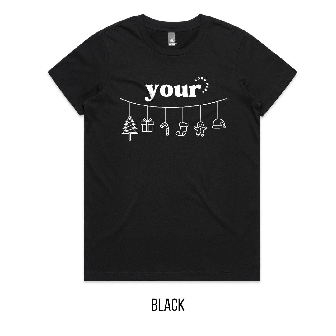 Chrissy Spirit Tee mock-up on Black