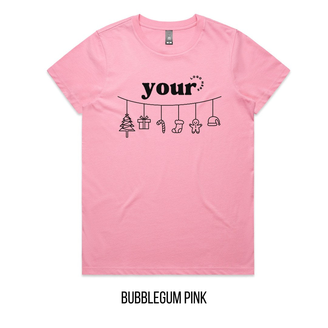 Chrissy Spirit Tee mock-up on Bubblegum Pink
