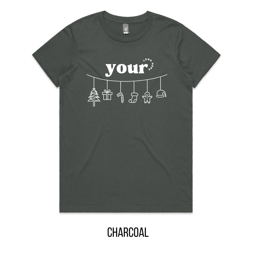 Chrissy Spirit Tee mock-up on Charcoal