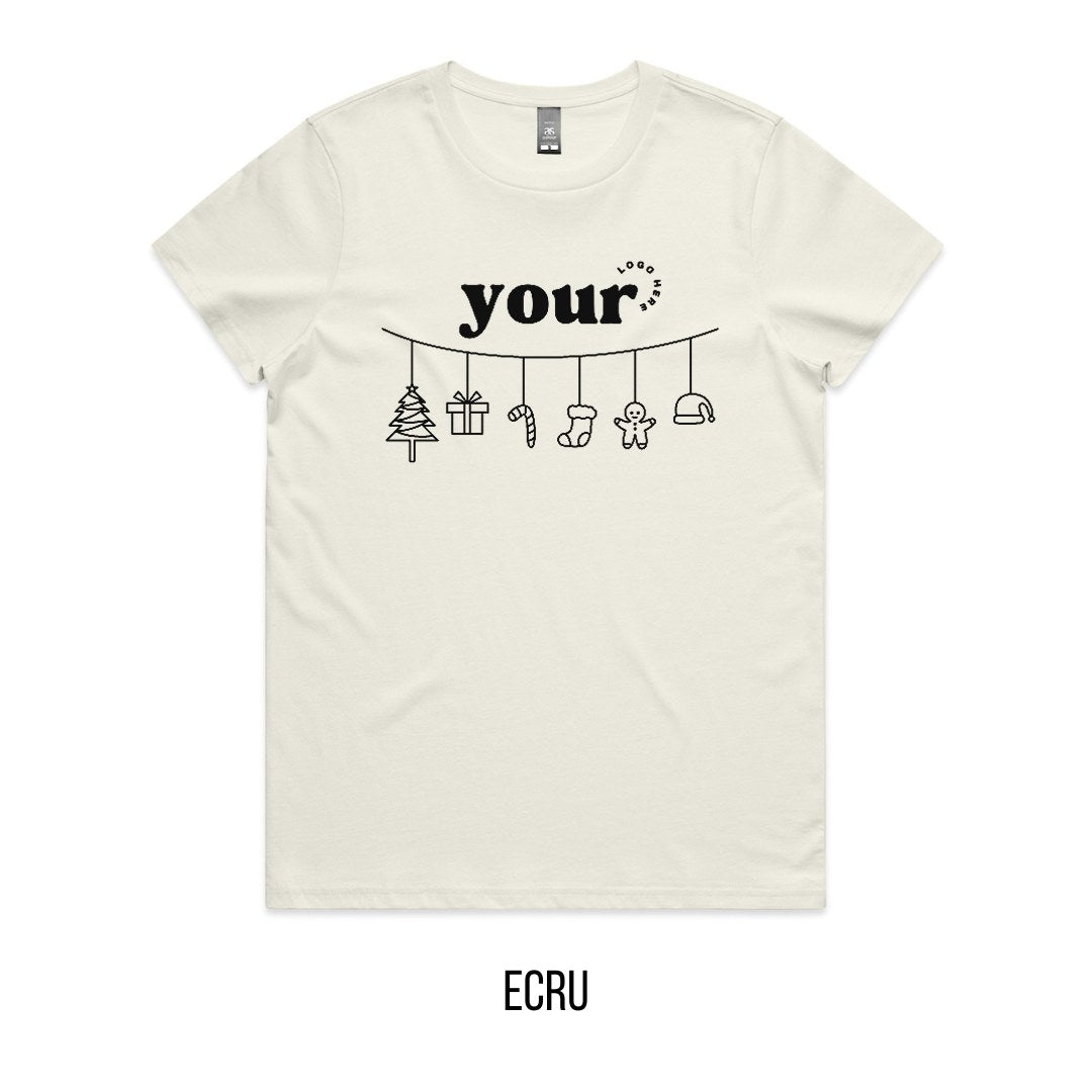 Chrissy Spirit Tee mock-up on Ecru