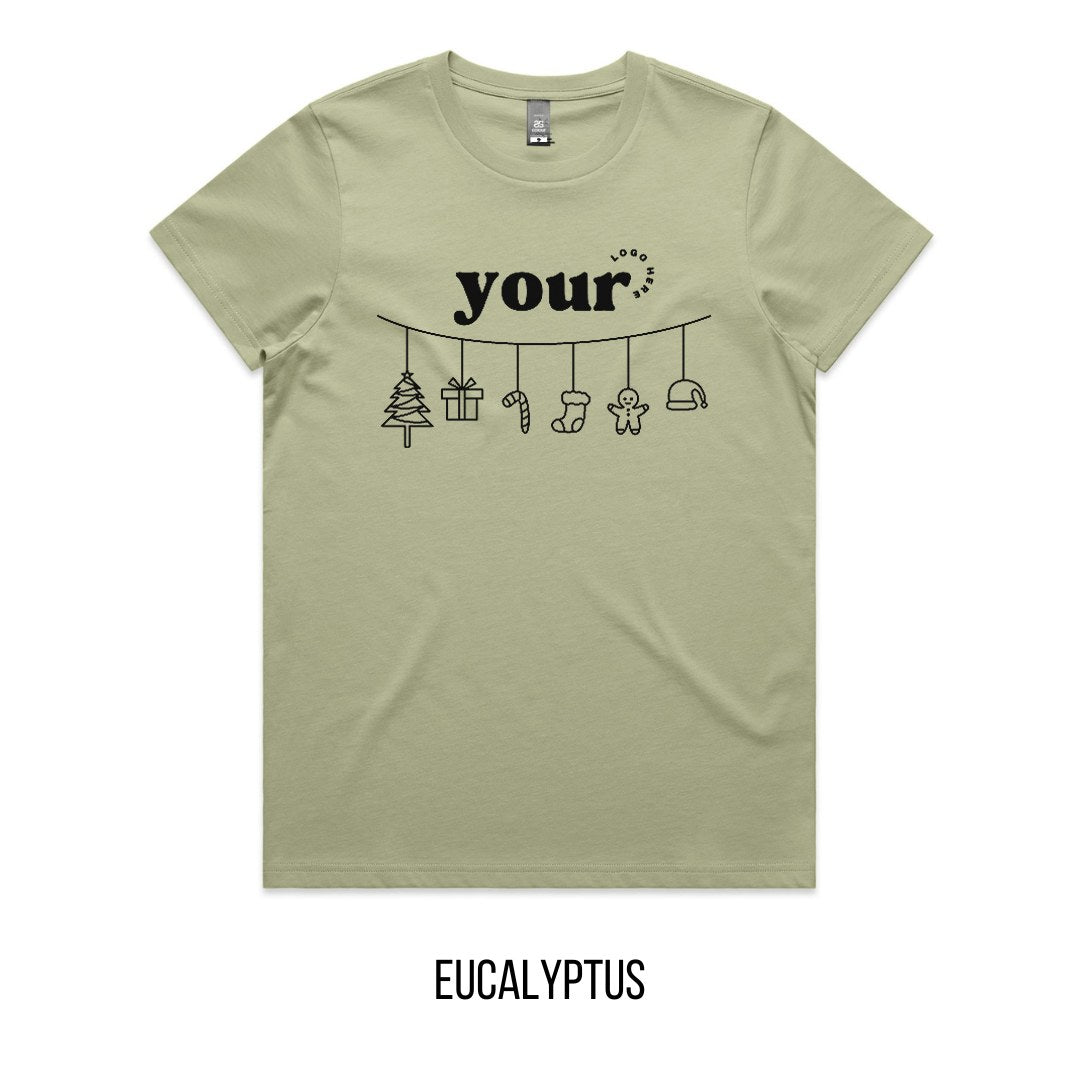Chrissy Spirit Tee mock-up on Eucalyptus