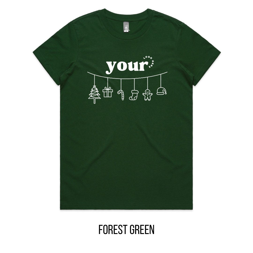 Chrissy Spirit Tee mock-up on Forest Green